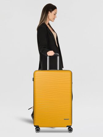 Набір валіз Franky Dallas 3.0 (3 шт.) | Жовтий, TSA-замок, 4 колеса, об'єм 36/60/92 л