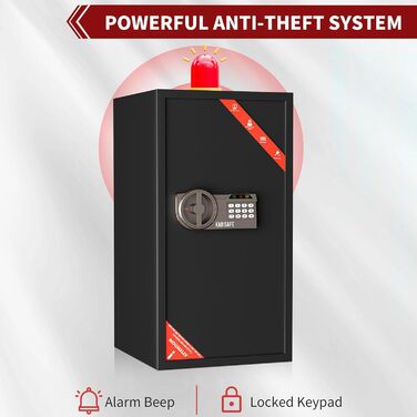 KABISAFE 45L Сейф для дому з електронним замком та ключем, 80L (подвійний ящик)