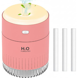 Ультразвуковий зволожувач повітря Mini AIR Humidifier з LED-підсвіткою (зелений/рожевий)