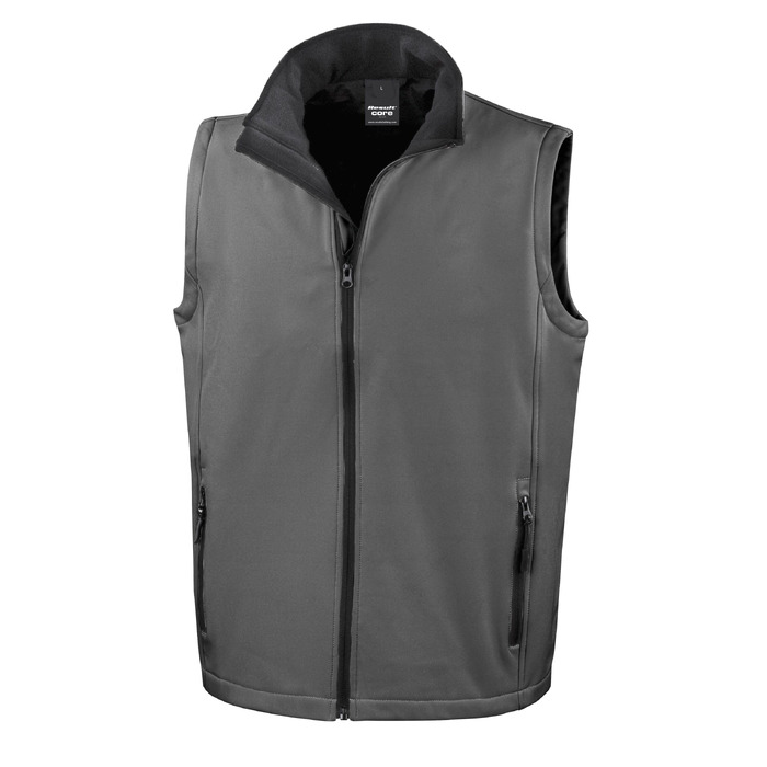 Унісекс жилет Softshell Result R232m для друку, колір Carbon/Nero, розмір M