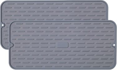 Силіконовий килимок для посуду, 2 шт., 44,5 x 20,5 см (17,5' x 8'), сірий - Silikon Trockenmatte