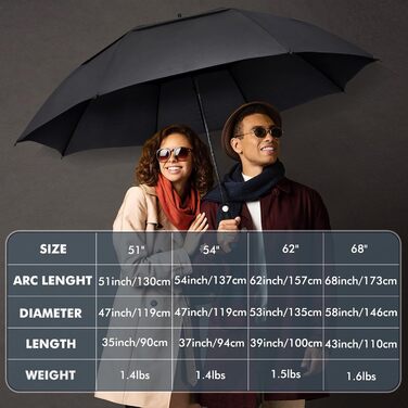 Чорний парасолька NINEMAX великий, штормостійкий, автоматичний, для чоловіків та жінок, L/XL/XXL, 137 см