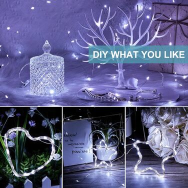 LED гірлянда світлодіодна, 23м, 200 LED, на батарейках, з таймером, 8 режимів, для дому та саду, на Різдво, Великдень, вечірку, декорування (1 шт, холодне біле світло)