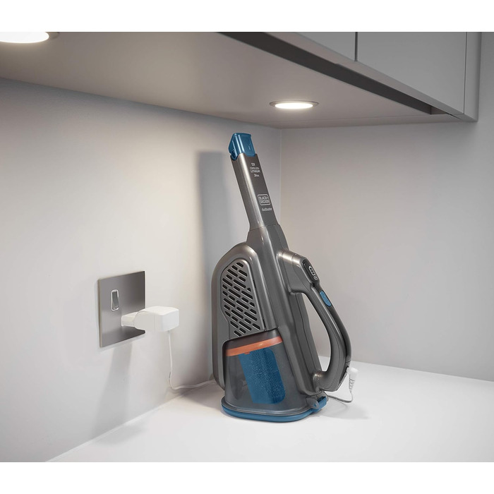 Акумуляторний пилосос ручний BLACK+DECKER BHHV315J Lithium Dustbuster 12V, 20AW, циклонна система, безмішковий, титаново-синій