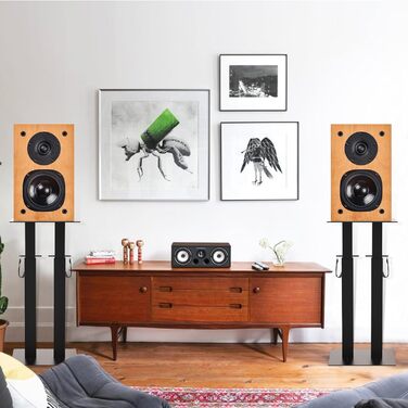 Підставки для колонок, регульовані по висоті, 2 шт, універсальні, з управлінням кабелів, чорні