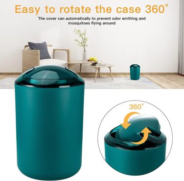 Набір аксесуарів для ванної кімнати Otostar Bambus (6 шт.) - зелений, з тримачем для ватних паличок, дозатором мила, підставкою для зубних щіток, мильницею, тримачем для унітазу та відром