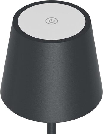 Настільна світлодіодна лампа K-Bright акумуляторна, димована, 2 шт., RGB, USB-C, алюмінієва, водонепроникна IP54, антрацит