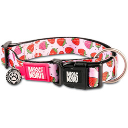 Нашийник для собак Max & Molly Gotcha! з Smart ID, преміум-якість, великі породи, неон 'Strawberry Dream', L (15-25 дюймів)