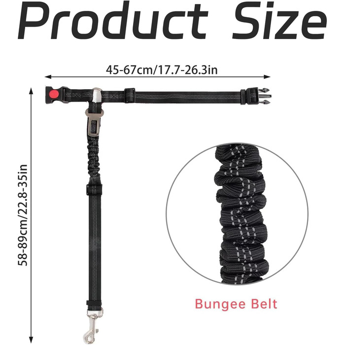 Автомобільний нашийник для собак, регульований, нейлон, безпечний, чорний, для подорожей та прогулянок