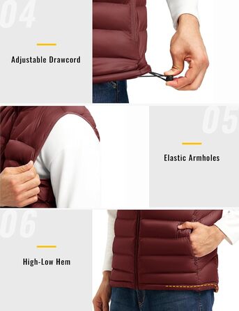 Чоловіча жилетка Rdruko з еко-замші, тепла зимова жилетка для активного відпочинку та туризму, 5 кишень (XL, Бордовий)