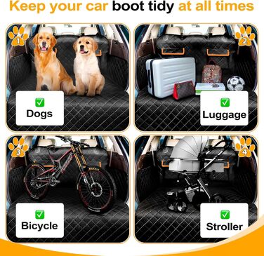 Захист для багажника автомобіля для собак з боковими та захистом краю - універсальний килимок для багажника, водовідштовхувальний та стійкий до подряпин. Підходить для SUV, Van та Kombi