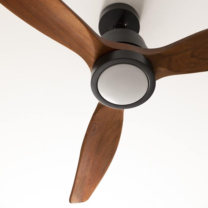 Вентилятор стельовий CREATE WINDSTYLANCE Natural Wood з підсвічуванням, чорний, WiFi, пульт, 132 см, 40W, двосторонній (літній/зимовий)
