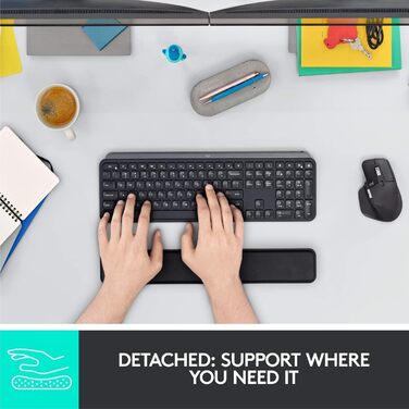 Підставка для зап'ястя Logitech MX Palm Rest Graphite - для клавіатур MX Keys, преміум-матеріал