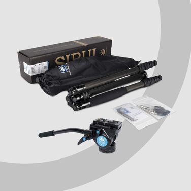 Штатив SIRUI Traveler 7A з кульковою головкою для панорамної зйомки, алюміній, 164 см, 10 кг, 1.89 кг, трансформується в монопод, компактний, карбон (відео штатив)
