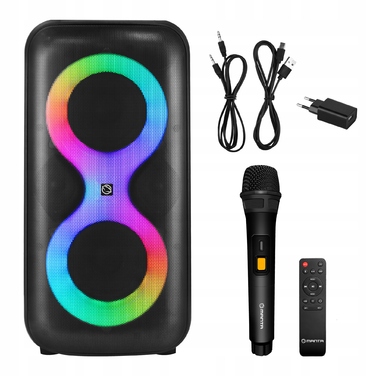 Портативна Bluetooth-колонка для караоке Manta ERIS X-Bass 100 Вт, з мікрофоном та пультом керування
