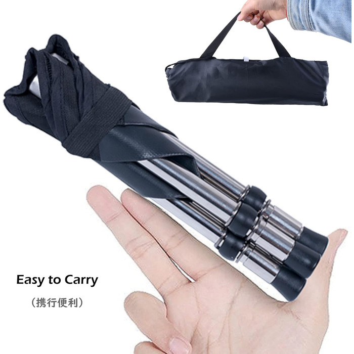 TRIWONDER Складний туристичний стільчик для кемпінгу, риболовлі та відпочинку на природі (Чорний, S)