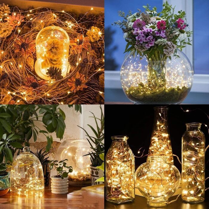 Льо́нточна світлодіодна гірлянда Gresonic 200/300 LED, струможиви́вна, для внутрішнього та зовнішнього використання, тепле біле світло