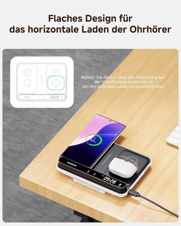 Бездротовий зарядний пристрій SwanScout 710S для Samsung Galaxy S25 Ultra/S25/S24, iPhone 17/16/15, Galaxy Watch 8/8 Classic/7/Ultra