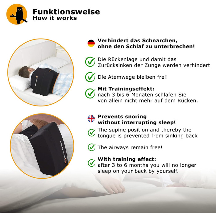 Night Watcher Sleep Vest & Side Sleeper Pillow LINA - Anti-Snoring Set for Healthy Sleep (L/XL)