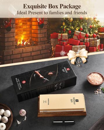 Набір для заточування ножів XINZUO: алмазний плоскою точило 2-в-1 з дерев'яною підставкою, зернистість 1000/5000