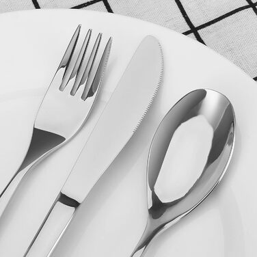 Cutlery Set, Bettlife 30-Piece Cutlery Set for 6 People with Knife/Fork/Spoon, Stainless Steel Cutlery Mirror Polished, Menu Cutlery Table Cutlery Set, Dishwasher Safe