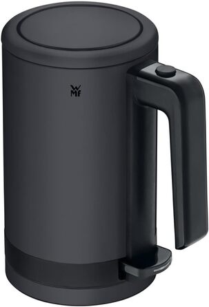 WMF Kitchenminis Mini Travel Kettle Stainless Steel 0.8l, Electric Kettle with Scale Filter, 1800 W, Small Teakettle, Stainless Steel, Black Deep Black