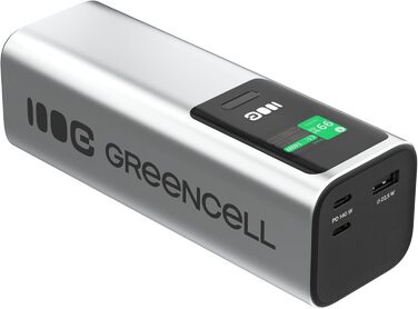 Powerbank Greencell PowerPlay Ultra 25200mAh 140W з USB-C PD, Швидка зарядка для ноутбука, MacBook, iPhone, LCD дисплей