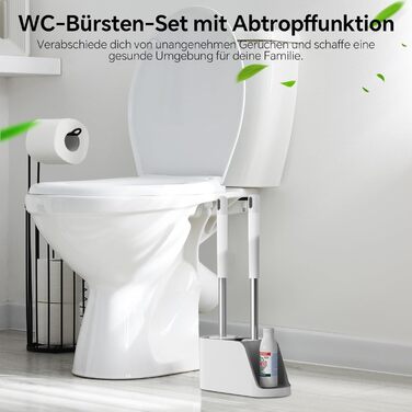 Силіконова щітка для унітазу Klobürste з підставкою, настінна без свердління, сіро-біла