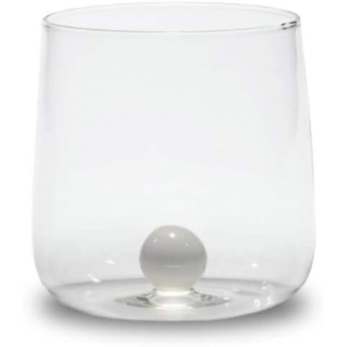 Zafferano Bilia Tumbler Set - 6 Water Glasses, transparent with a sphere in 6 different colors