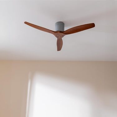 Вентилятор стельовий Cecotec EnergySilence Aero 5500 Aqua IronDarkWood Connected, двигун DC 40W, Wi-Fi, для дому та вулиці, 3 лопаті, 6 режимів, металік та темно-коричневий сталь | темне дерево