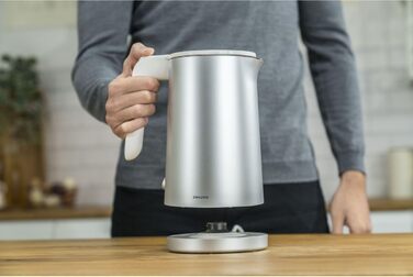 ZWILLING ENFINIGY Kettle with Stainless Steel Scale Filter & Overheat Protection, Cordless, 1850 Watts, 1.0 Liter, Silver
