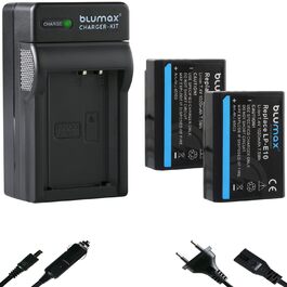Акумулятор Blumax LP-E10 для Canon EOS 1500D/2000D/4000D + Зарядний пристрій Slim Dual LC-E10e (2x 1020mAh)