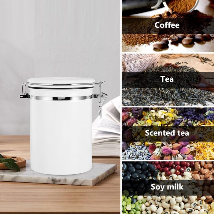 Кавовий контейнер ZONJIE 2.8л з нержавіючої сталі, вакуумний, з CO2-вентилем та датою, для кавових зерен