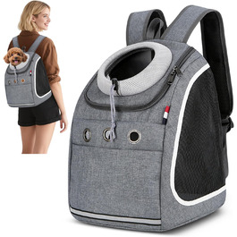 Рюкзак-переноска для собак та котів ALLSOPETS: зручний та дихаючий рюкзак для подорожей з великими котами та маленькими собаками (темно-сірий)