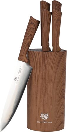 Набір ножів Karl Hausmann 5 предметів: ніжний блок, кухонні ножі з нержавіючої сталі (колір: коричневий)