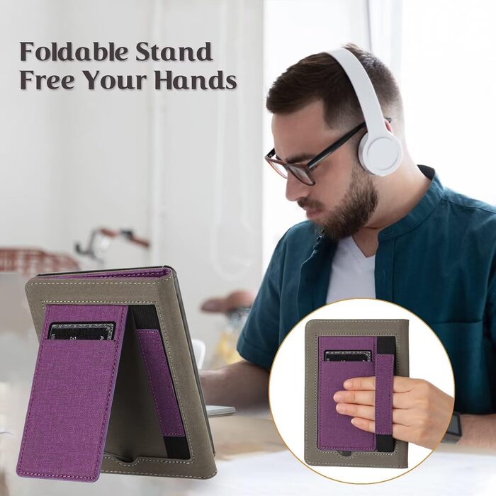 Чохол для Kindle Paperwhite 5/6/7/12 (2012-2024) MOKASE з підставкою, петлею та кишенькою, Pine Green