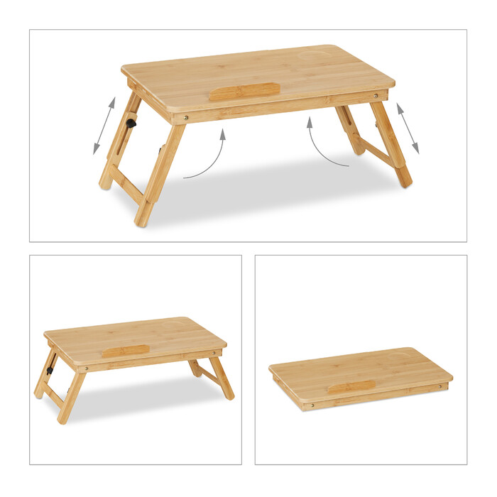 Relaxdays Folding Laptop Table made of Bamboo
