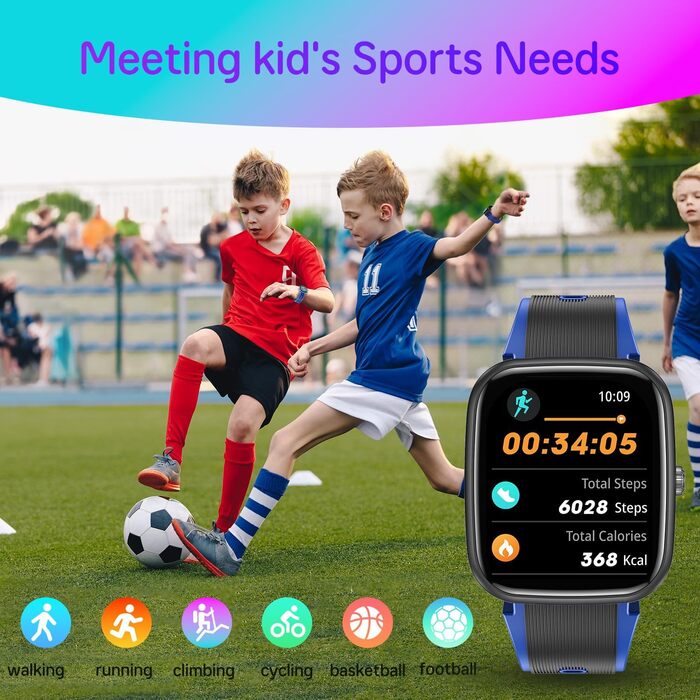 Дитячий розумний годинник Smartwatch Kinder з водозахистом та фітнес-трекером. 1,75
