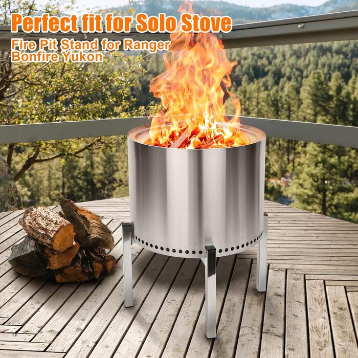 Сталевий підставка для вогнища 38-68 см для Solo Stove Bonfire, Ranger, Yukon та інших, аксесуари для каміна і саду