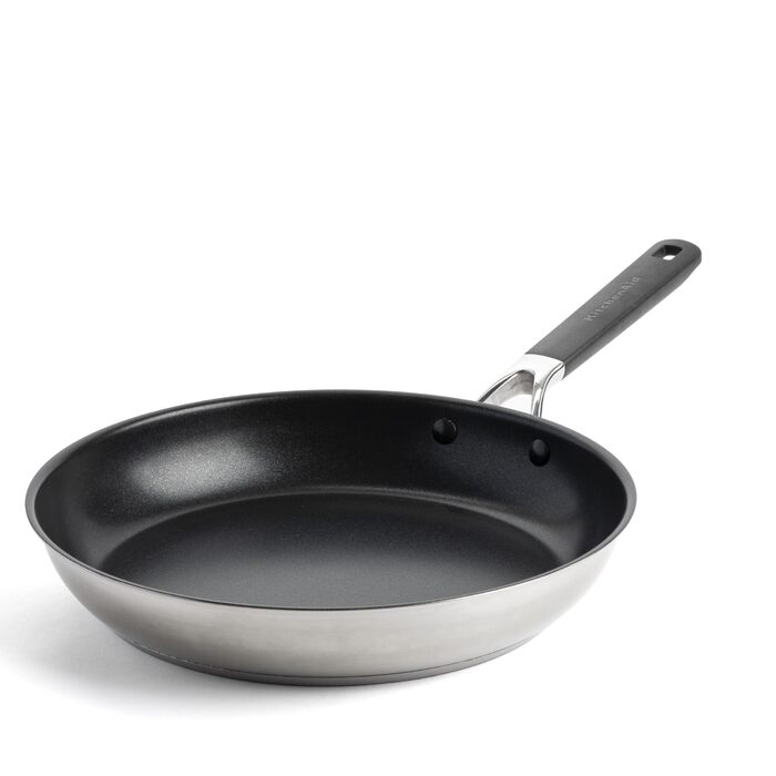 Пательня KitchenAid Edelstahl 28 см - 3-шарова конструкція з нержавіючої сталі, індукційна, для духовки, з ергономічною ручкою