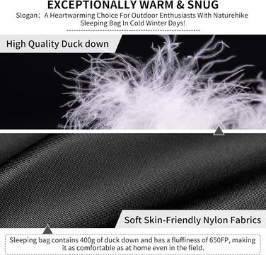 Спальний мішок Naturehike 4 сезони, чорний, для кемпінгу та подорожей