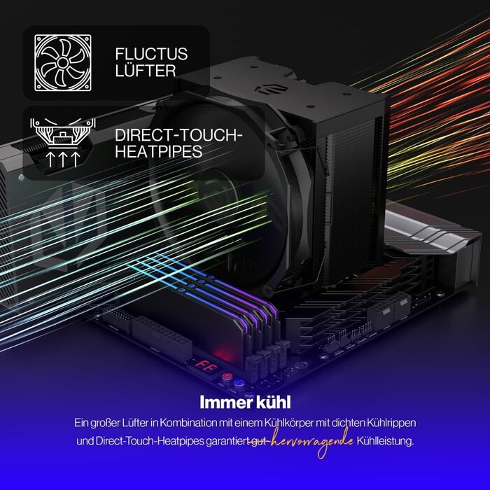 Система охолодження CPU Endorfy Fortis 5 Black з вентиляторами 140 мм та 120 мм, підтримка AM4, AM5, LGA1700, LGA1200, напівпасивний режим