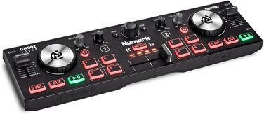 DJ контролер Numark DJ2GO2 Touch: 2-канальний, компактний, з мікшером та аудіоінтерфейсом, Serato Lite