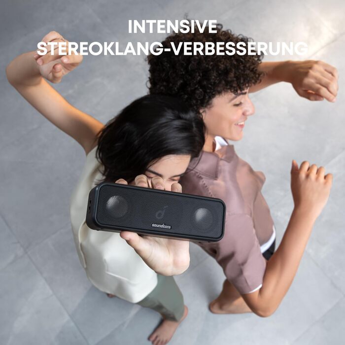 Soundcore 3 Bluetooth колонка: Стереозвук, Titan-драйвер, PartyCast, BassUp, 24 год, IPX7, EQ, чорний