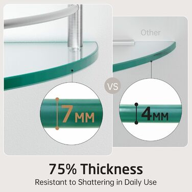 Скляна поличка для душу KES - 2 шт. з нержавіючої сталі (SUS304) для ванної кімнати