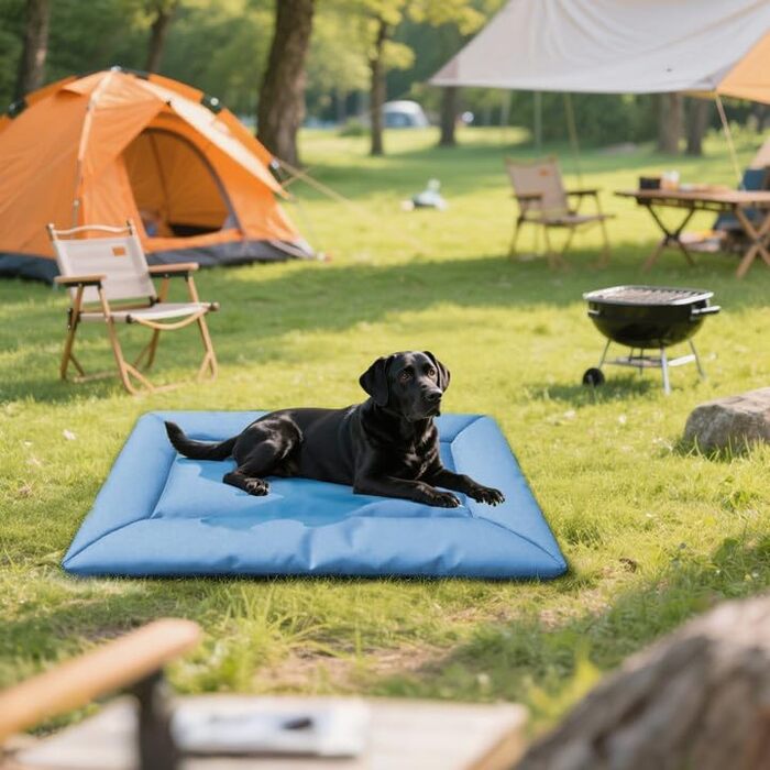 Водонепроникний килимок для собак JIAMIAN: ортопедичний, для подорожей, великих та середніх порід (синій)