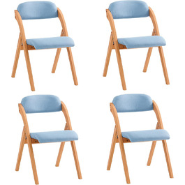 SoBuy FST92-GR Folding Chair Kitchen Chair with Padded Seat and Backrest Green WxHxD approx.: 47x77x60cm Green (4 chairs, Blue)