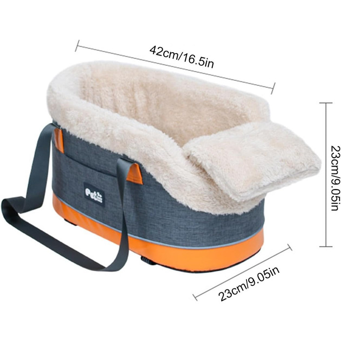 Автокрісло для собак та котів, 42 x 23 x 23 см - зручне та безпечне автокрісло для тварин