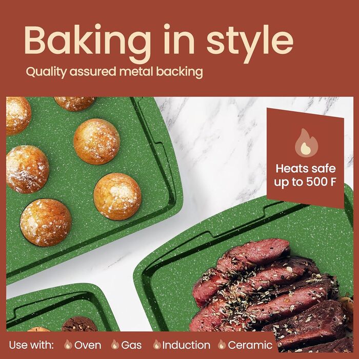 Набір форм для випічки Royal Blue (10 шт), з антипригарним покриттям, з вуглецевої сталі, стакесний, економний, придатний для миття в посудомийній машині, стійкий до бруду, без PFOA/PFOS/PTFE, термостійкий до 230°C