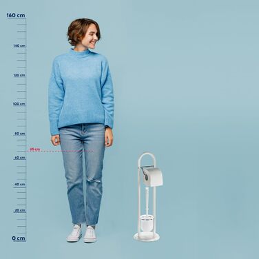 Набір для ванної кімнати Kela: тримач туалетного паперу, підставка для щітки, 65 см, сріблястий метал, біла матова щітка